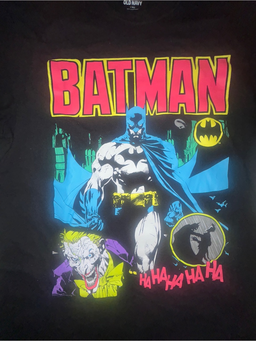 Batman Joker Gotham Black T Shirt Size Large Jim Lee Art